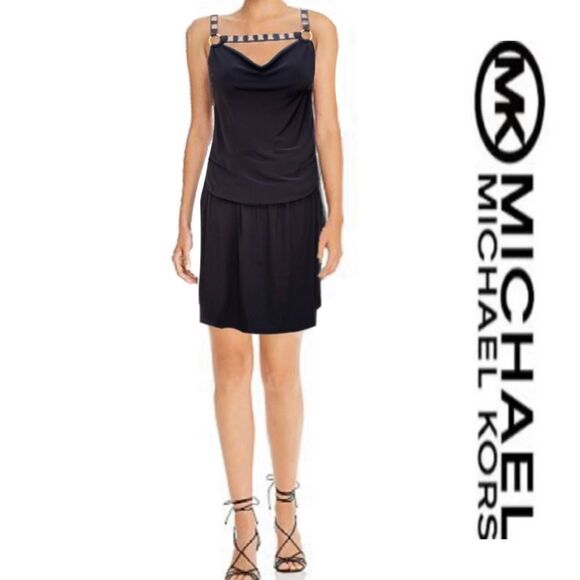 Michael Kors Black studded Cowl Neck Dress - Picture 1 of 10